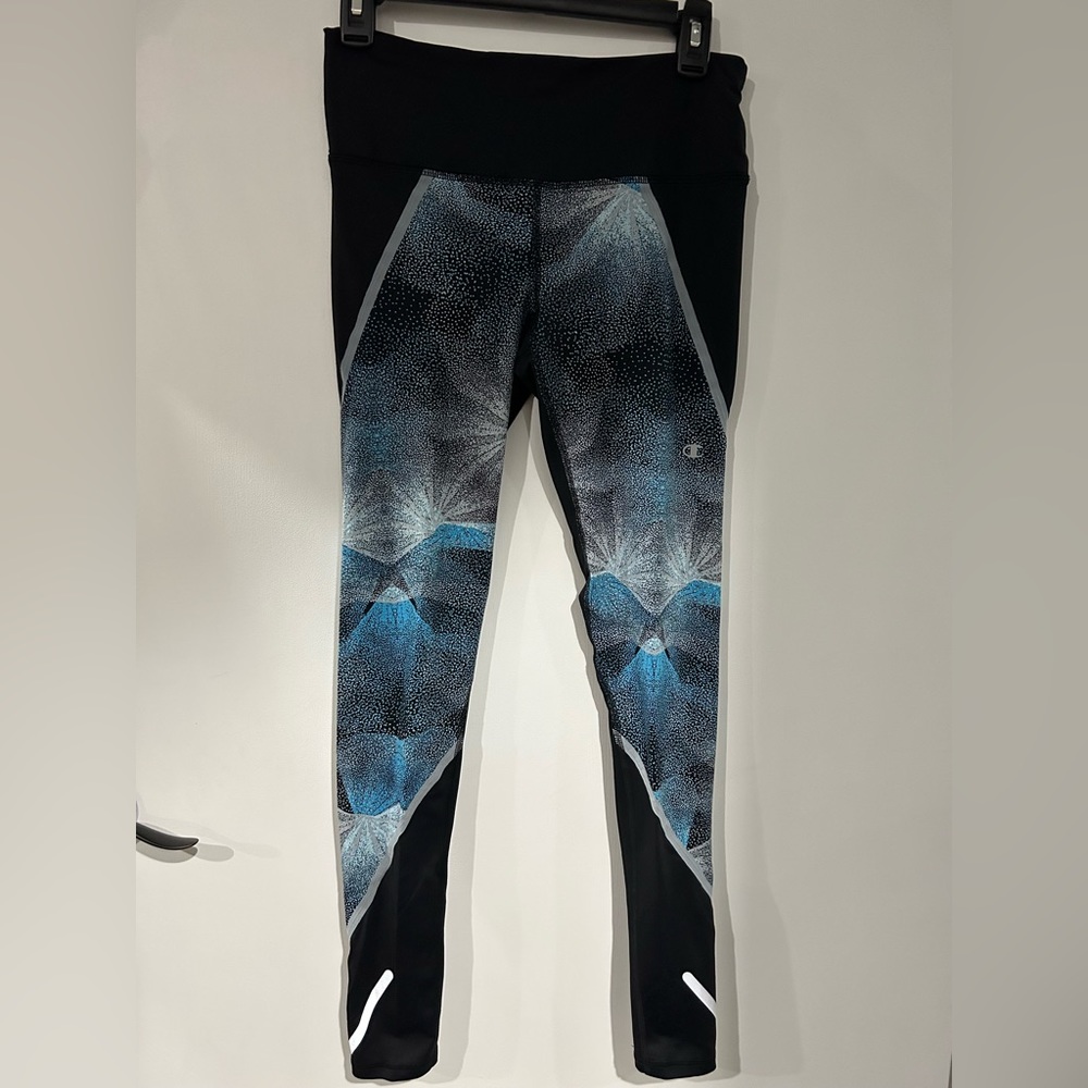 Champion Vapor Leggings. Black/blue. Medium